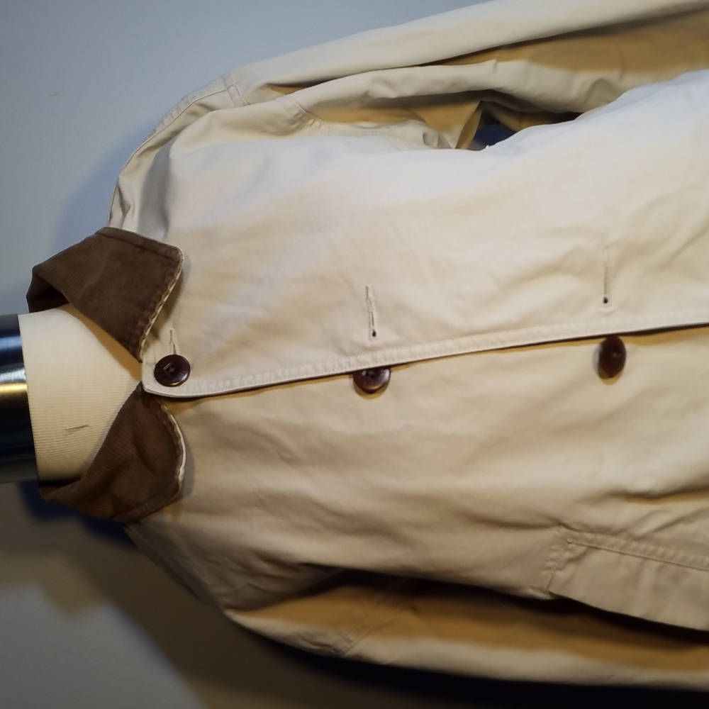 L. L. BEAN MEN'S COAT S Tan Khaki corduroy collar Field Coat - Picture 4 of 12